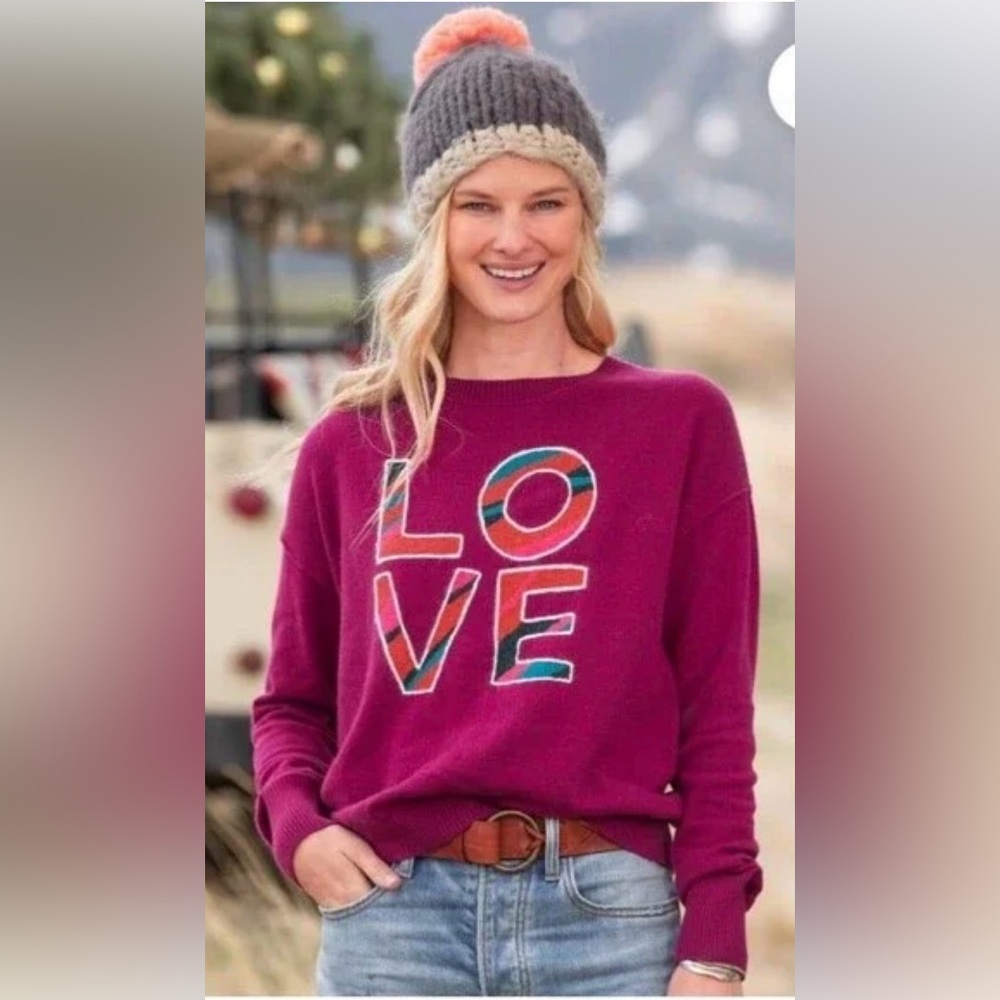 Sundance Magenta LOVE Sweater, Wool Blend, NWT, XXL 💋💋